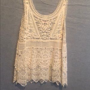 Crochet cream top